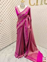 Soft katan with all-over intricate semicircle pattern and scalloped floral woven design - Image 19