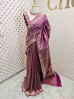 Banarasi with floral jaal design and floral plant pattern on border - Image 18