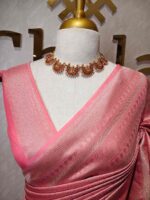 banarasi with small dot buds and veins and mango buttas on borders - Image 5