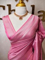 banarasi with small dot buds and veins and mango buttas on borders - Image 7