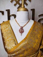 Banarasi with small floral jaal design and mango,floral plant buttas on border - Image 11