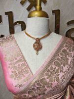 Banarasi with small floral jaal design and mango,floral plant buttas on border - Image 8