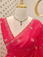 Crushed silk with mirror and cut work buti design - Image 5