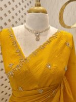 Crushed silk with mirror and cut work buti design - Image 43