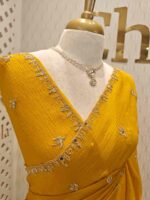 Crushed silk with mirror and cut work buti design - Image 44