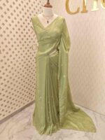 Crushed silk with mirror and cut work buti design - Image 42