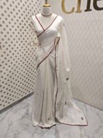 Kota silk with satin thread embroidery floral plant designs - Image 3
