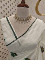 Kota silk with christmas tree like embroidery design - Image 2