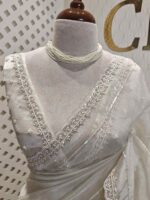 Organza with Turkish big work and horizontal beads, sequence work - Image 6