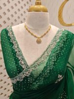Organza with spiral beads and peal flower border - Image 29