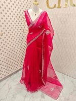Organza with spiral beads and peal flower border - Image 4