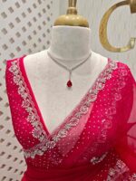 Organza with spiral beads and peal flower border - Image 2