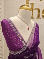 Organza with spiral beads and peal flower border - Image 42