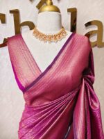 Soft katan silk with simple flower around dot buttas and leafs - Image 10