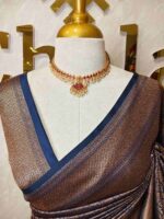 Soft katan silk with intricate floral and geometric notif - Image 2