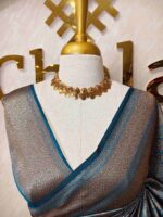 Soft katan silk with intricate floral and geometric notif - Image 5