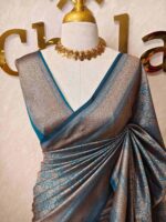 Soft katan silk with intricate floral and geometric notif - Image 4
