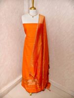 Salwar with plain body and golden zari  border - Image 9