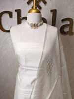 Salwar with plain body and golden zari  border - Image 4