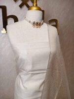 Salwar with plain body and golden zari  border - Image 5