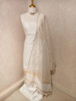 Salwar with plain body and golden zari  border - Image 6
