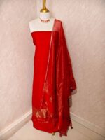 Salwar with plain body and golden zari  border - Image 3