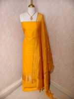 Salwar with plain body and golden zari  border - Image 12