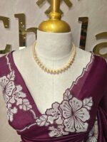 Tissue silk with floral applique work and scallop border - Image 41