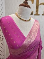 Viscose with bud like motif and wide border with check pattern - Image 27