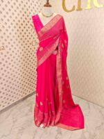 Viscose with bud like motif and wide border with check pattern - Image 4