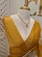 Organza with big flower applique and its stem thread work - Image 35
