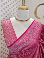 Banarasi with floral and veiny jacquard design - Image 40