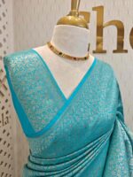 Banarasi with floral and veiny jacquard design - Image 44