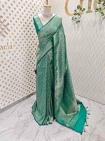 Banarasi with ring around and diamond shaped boarder - Image 30