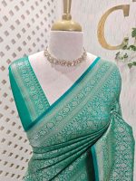 Banarasi with ring around and diamond shaped boarder - Image 29