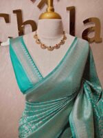 Banarasi with jangle pattern and detailing floral motif - Image 4