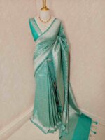 Banarasi with jangle pattern and detailing floral motif - Image 6