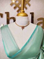 Banarasi with elaborate raised pattern and woven metallic gold zeri - Image 11