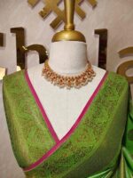 Banarasi with geometric pattern all over the body and golden boarder - Image 2