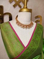 Banarasi with geometric pattern all over the body and golden boarder - Image 3