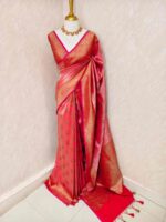 Banarasi with geometric pattern all over the body and golden boarder - Image 10