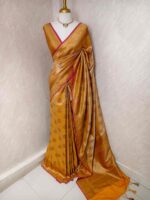 Banarasi with geometric pattern all over the body and golden boarder - Image 13