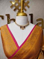 Banarasi with geometric pattern all over the body and golden boarder - Image 11