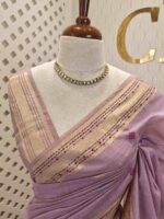 Chandheri silk with kandha embroidery work on pallu - Image 5