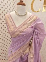 Chandheri silk with kandha embroidery work on pallu - Image 4
