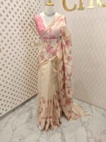 Linen with floral and leafy applique jaal pattern - Image 15
