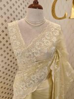 Organza with floral and pearl embroidery laced pattern - Image 32