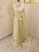 Organza with floral and pearl embroidery laced pattern - Image 34