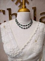 organza with turkish big flowers on pallu like aslant and heavy work on body - Image 2