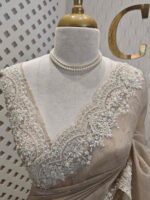 Organsa with digital printed body and floral lace border - Image 5